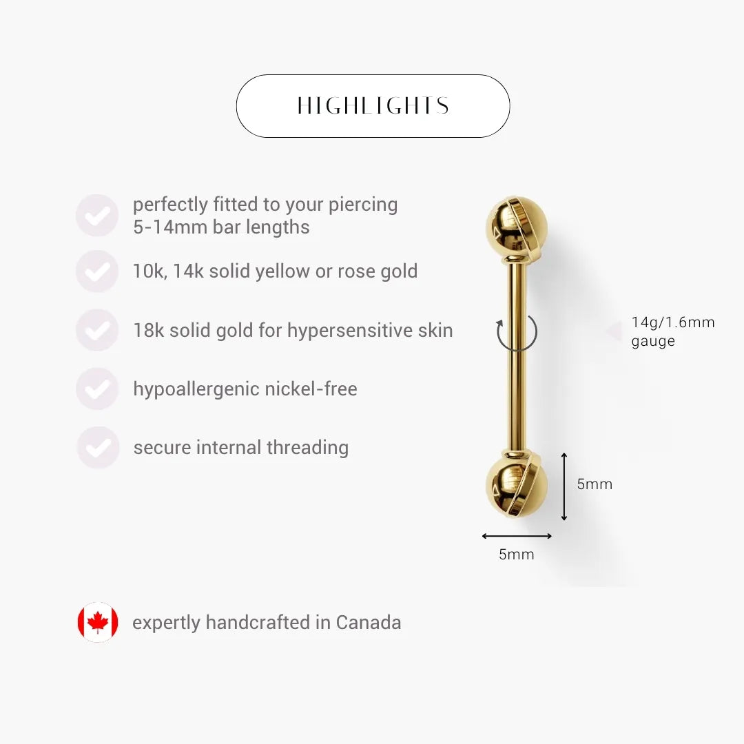 Classic, With a Twist Nipple Barbell