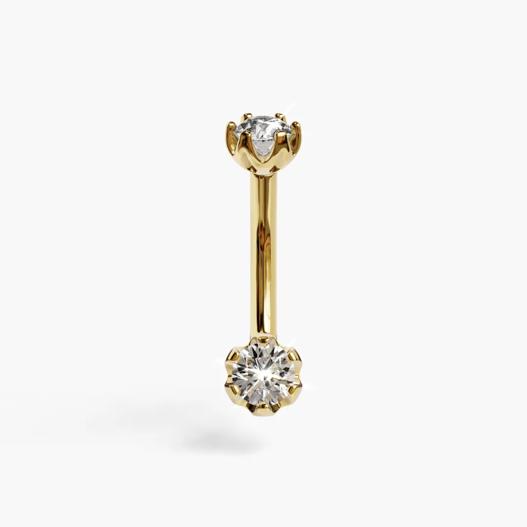 Jolie Co 0.6 ct. 4mm Orb Moissanite 14k Yellow Gold Belly Ring