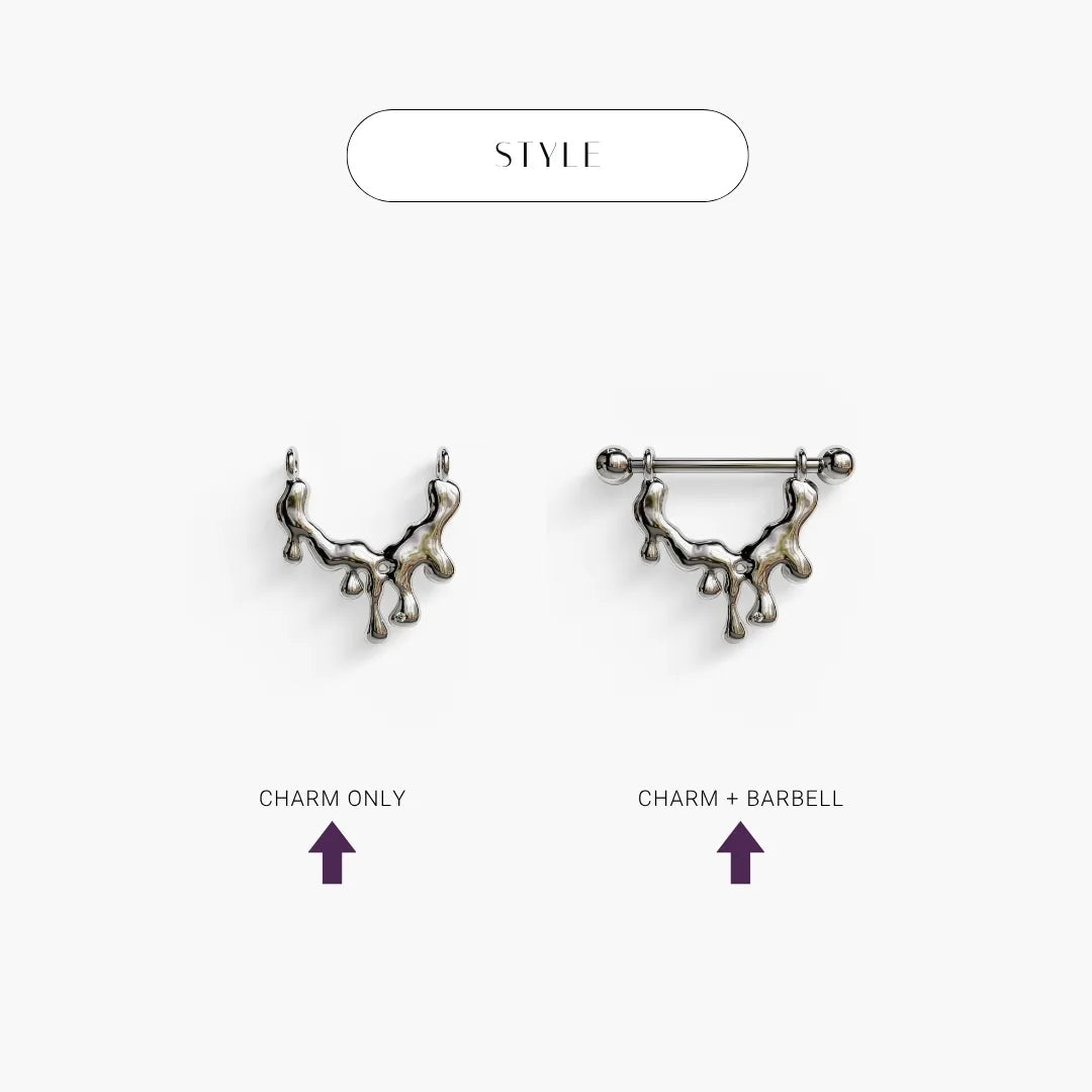 Burn For Me Nipple Barbell White Gold