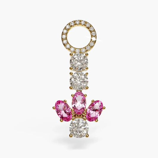 Angel Pink Moissanite Charm Yellow & Rose Gold