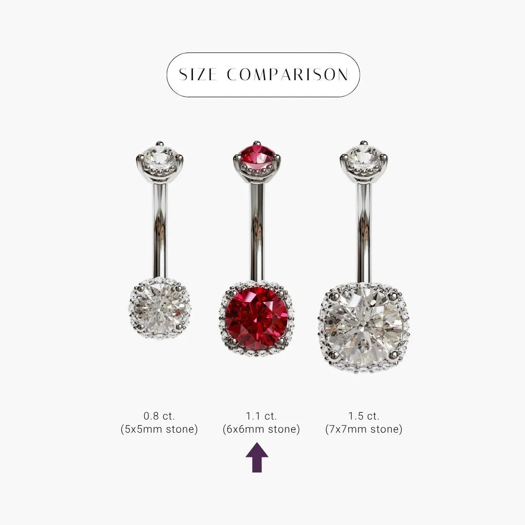 La Femme Cherry 1.1 ct. Belly Ring White Gold
