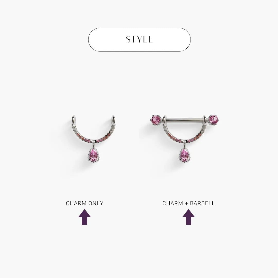 La Lune Reine Blush Nipple Barbell White Gold