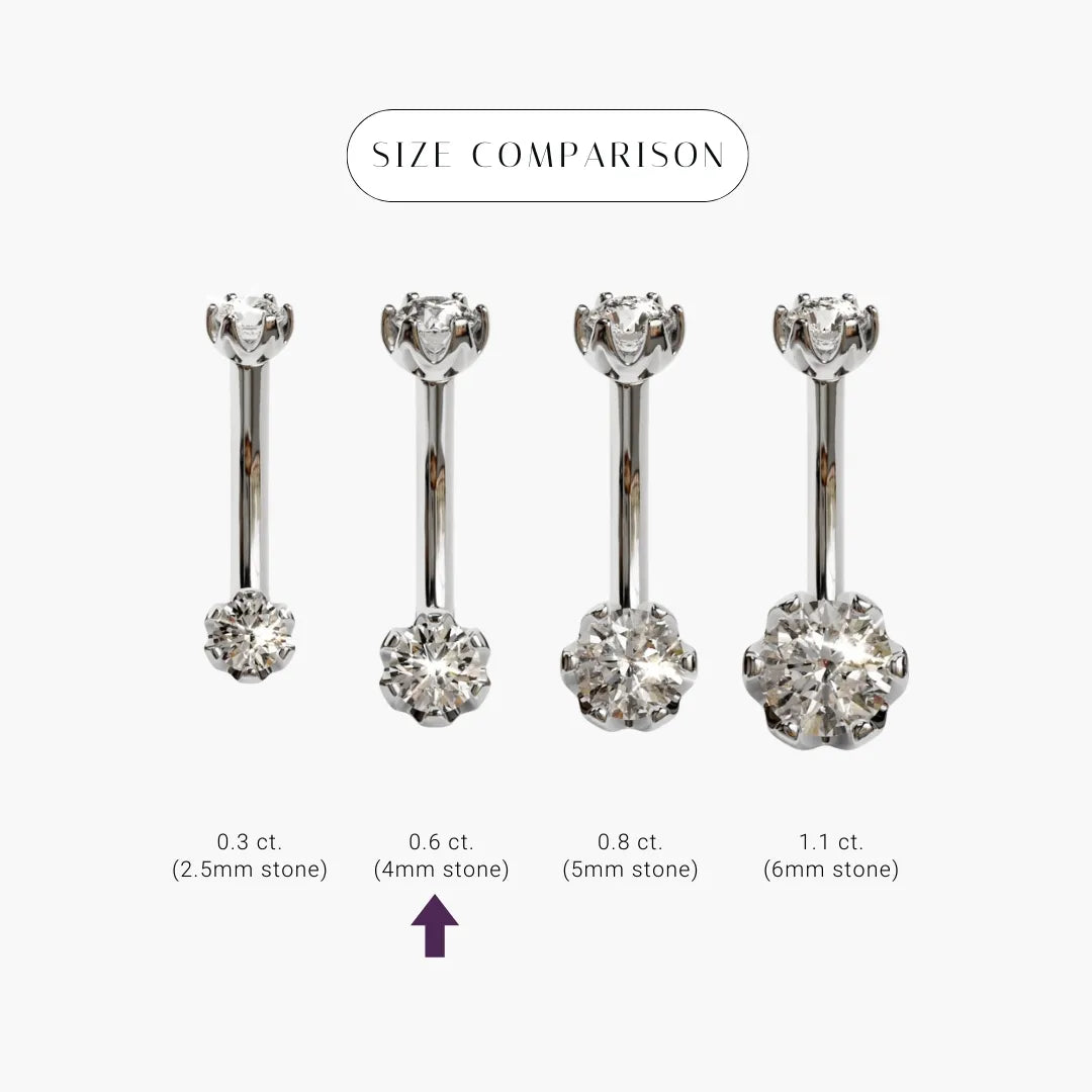 Orchid 0.6 ct. Diamond Belly Ring White Gold