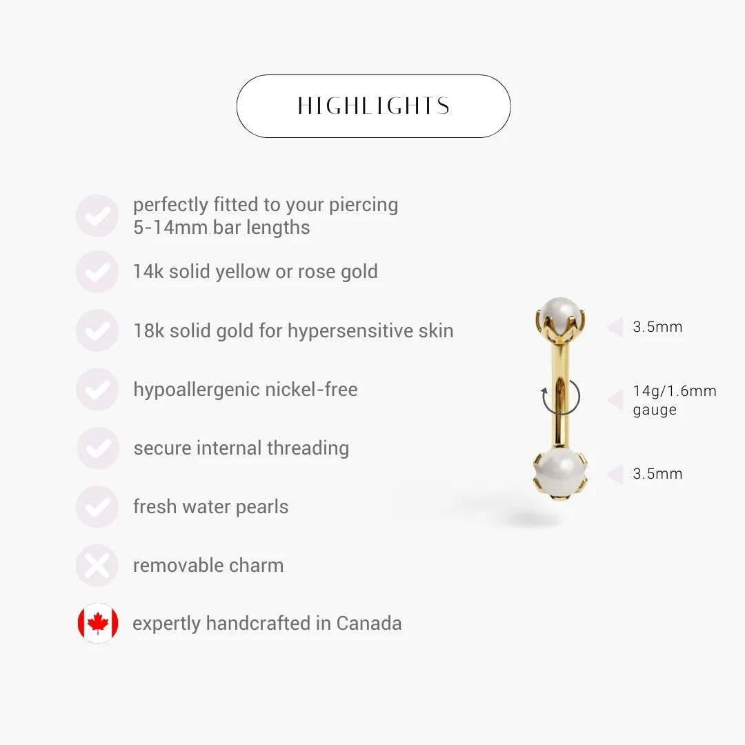 Pearl Orchid Belly Ring