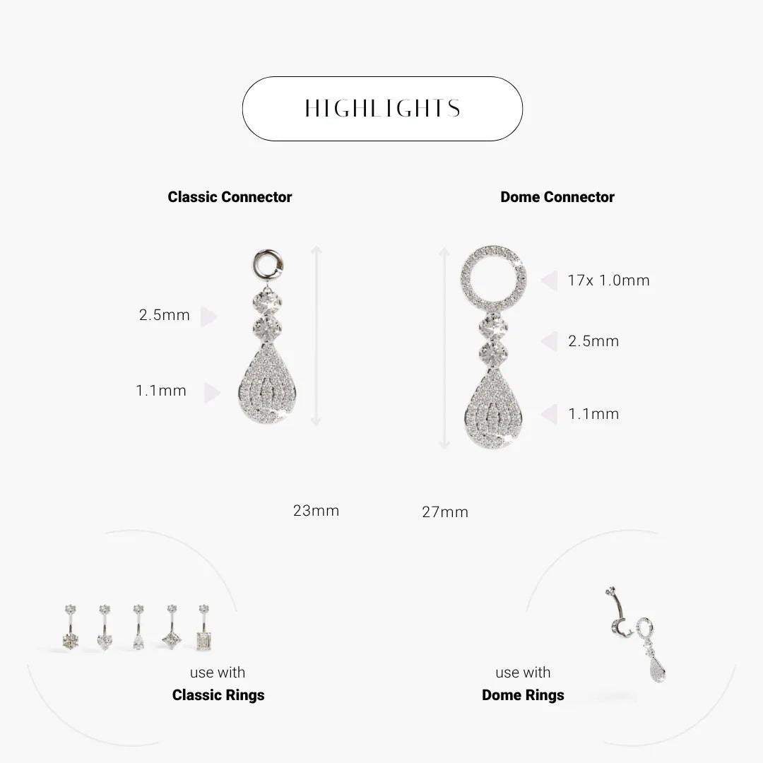 Mini Sun Kissed Charm White Gold & Platinum