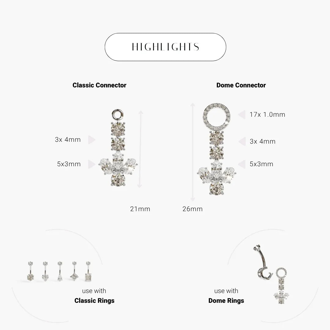 Angel Moissanite Charm White Gold & Platinum