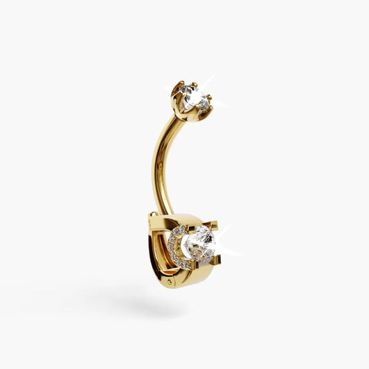 Swan Baby Dome Moissanite Belly Ring