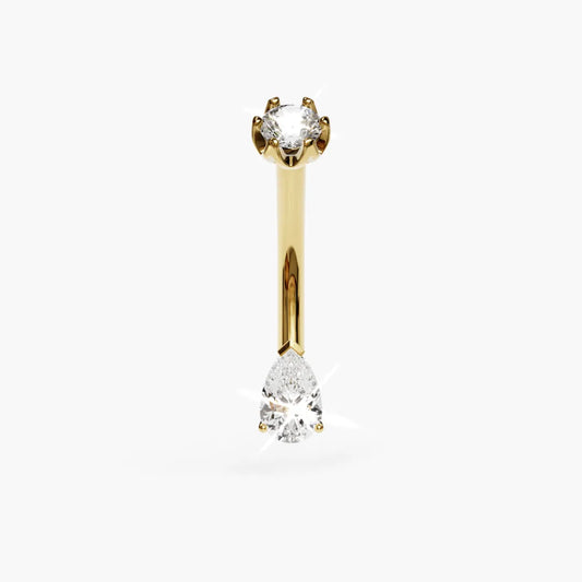 Teardrop 0.3 ct. Moissanite Belly Ring