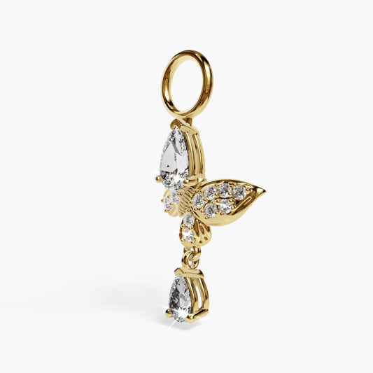 Butterfly Charm Yellow & Rose Gold