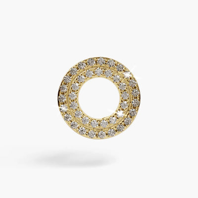 Pave Charm Yellow & Rose Gold