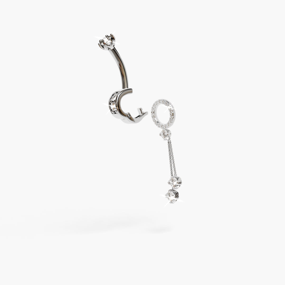 Demi Drop Charm White Gold