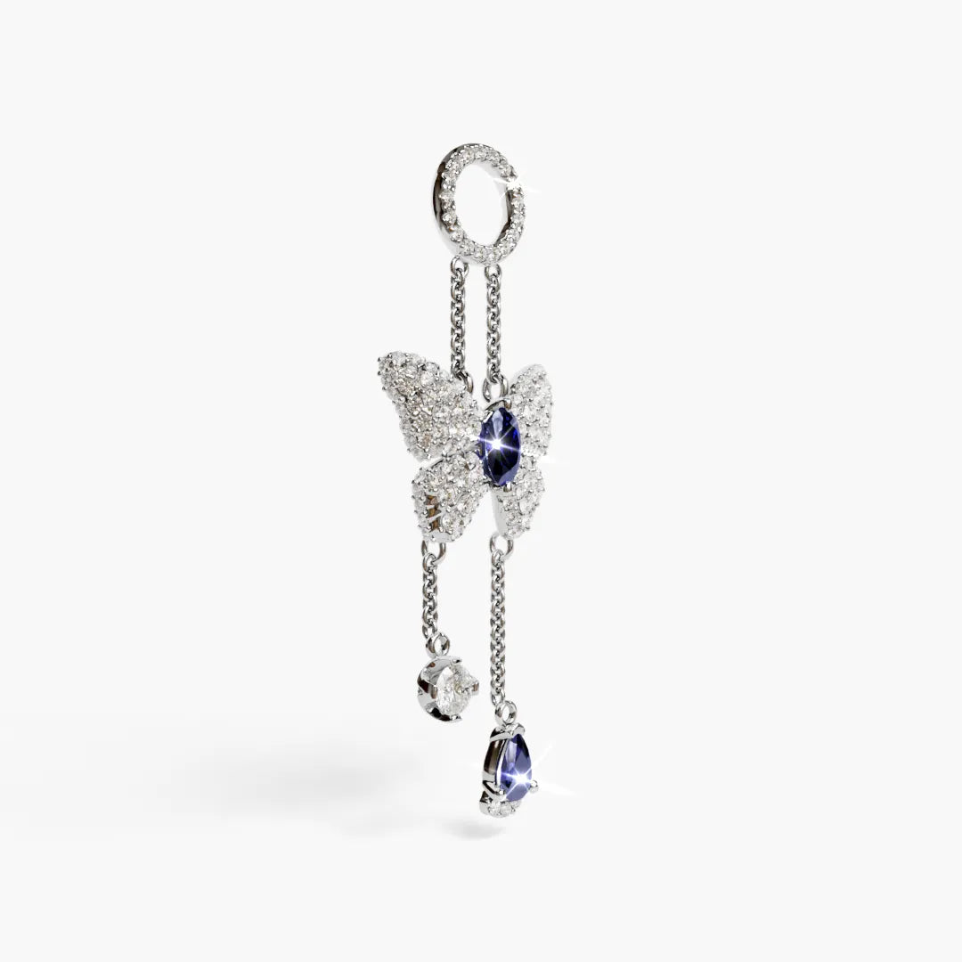 Mariposa Butterfly Charm White Gold & Platinum