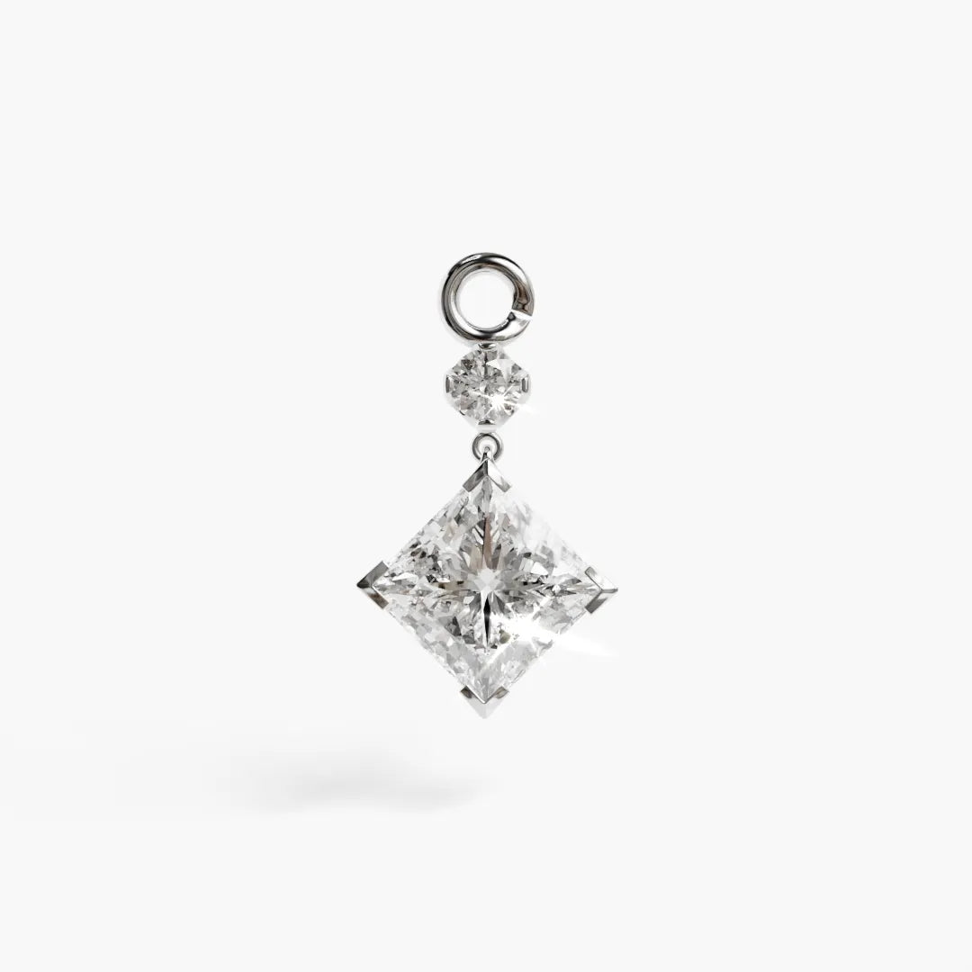Mini Princess Charm White Gold & Platinum