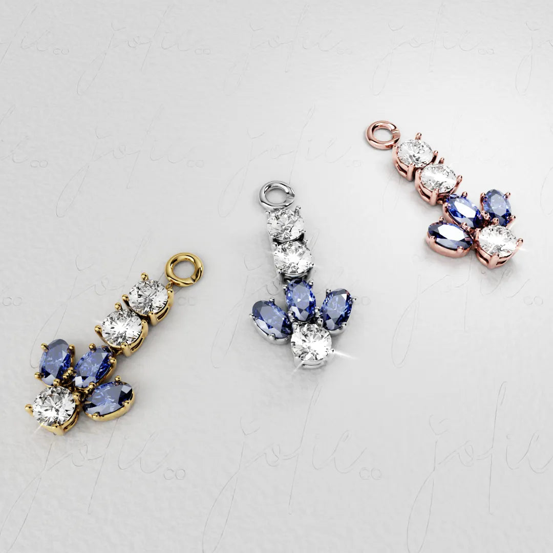 Angel Sapphire Charm White Gold & Platinum