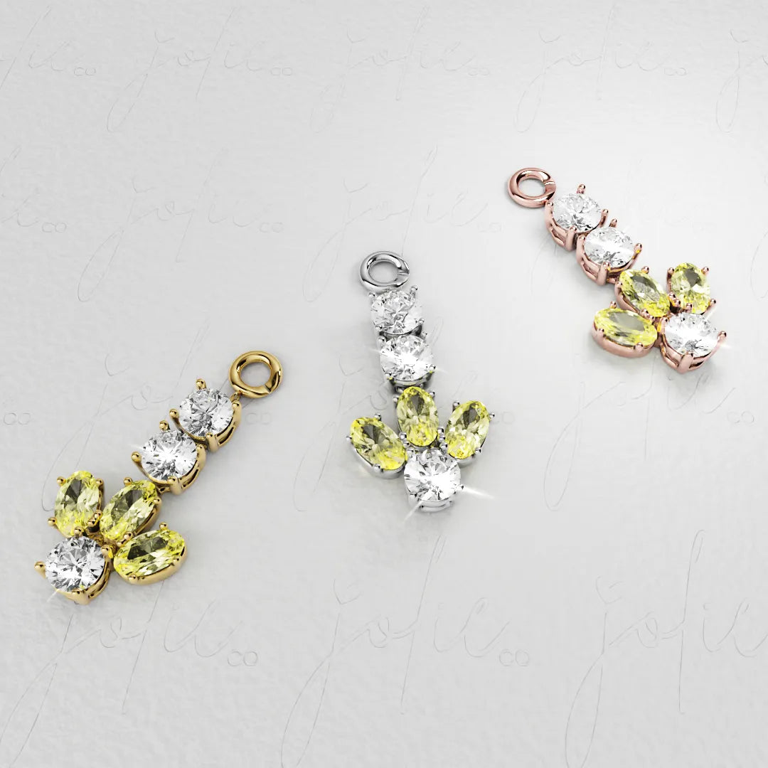 Angel Yellow Moissanite Charm Yellow & Rose Gold