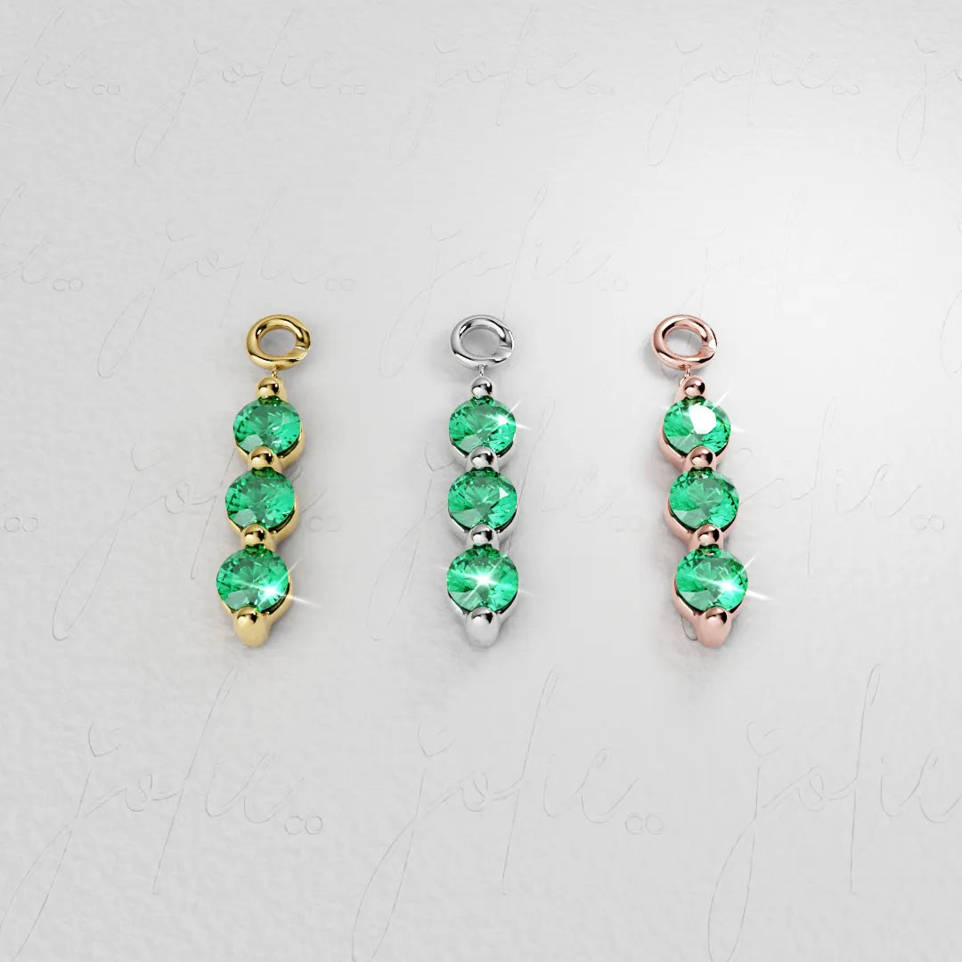 Siren Emerald Charm White Gold & Platinum