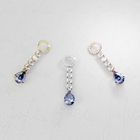 Unzipped Sapphire Charm Yellow & Rose Gold