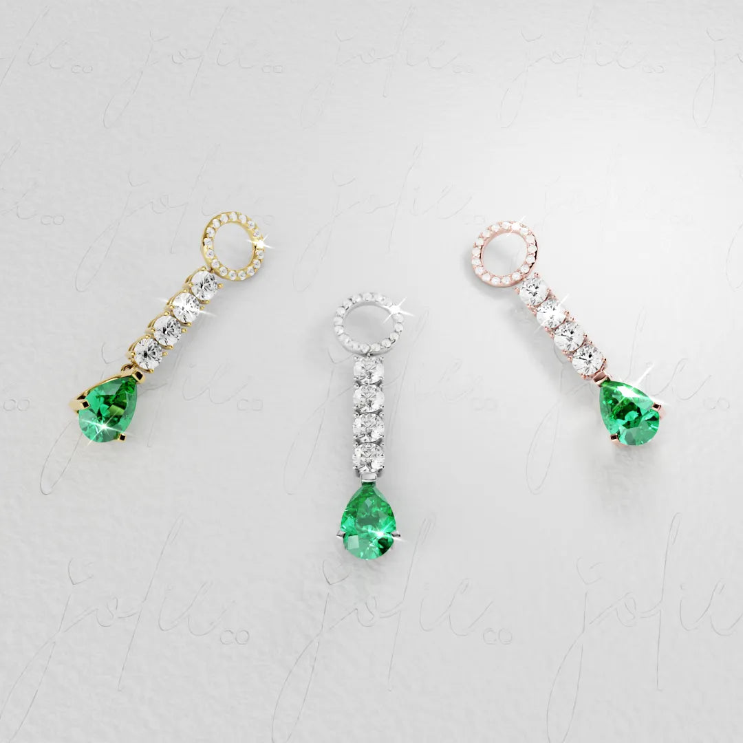 Unzipped Emerald Charm Yellow & Rose Gold
