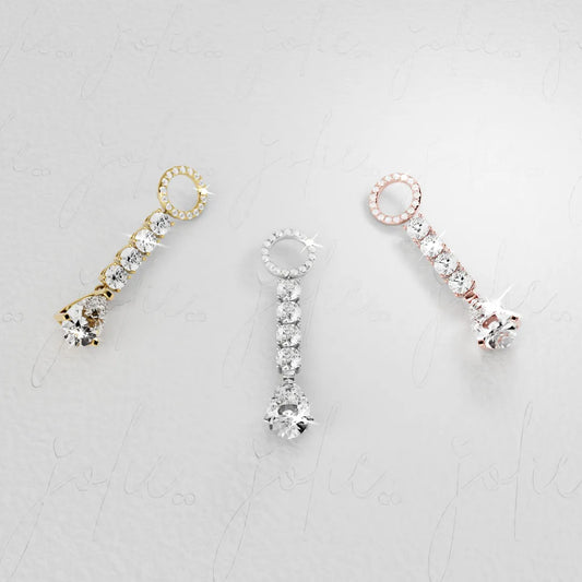 Unzipped Moissanite Charm Yellow & Rose Gold