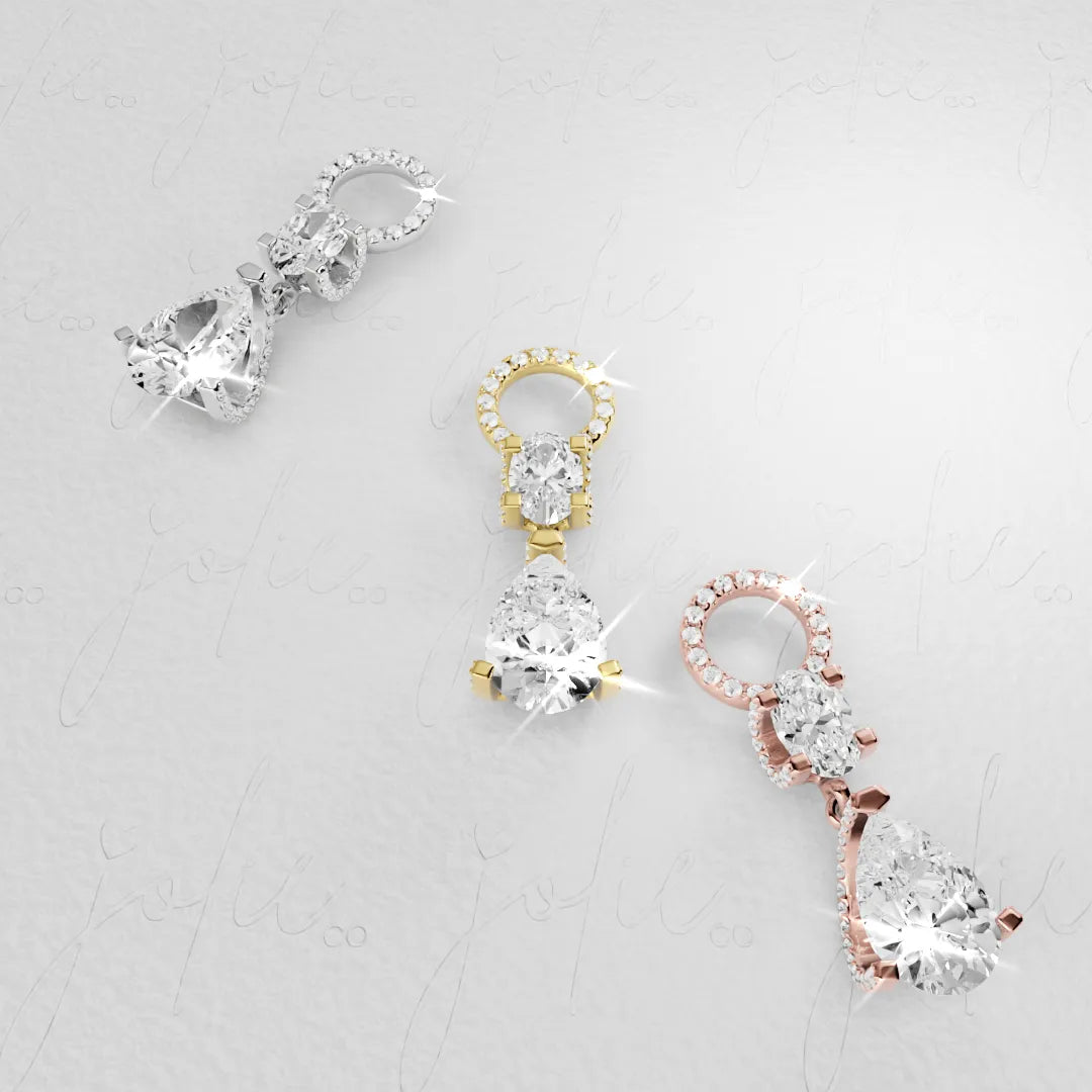 Swan Moissanite Charm Yellow & Rose Gold