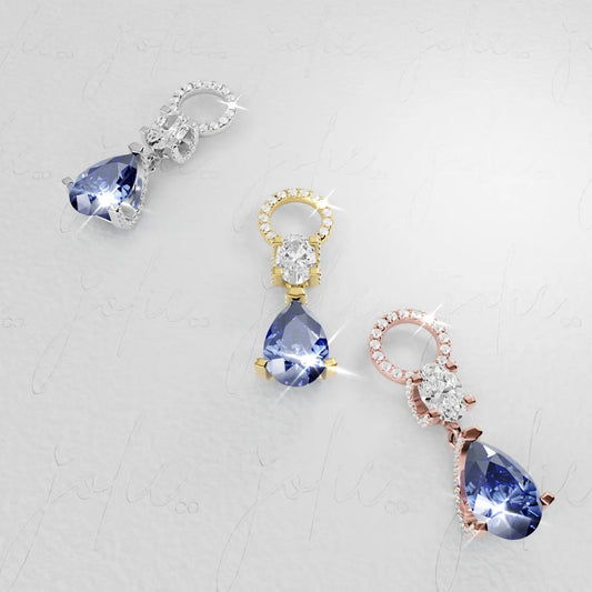 Swan Sapphire Charm Yellow & Rose Gold