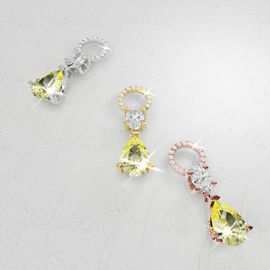 Swan Yellow Moissanite Charm Yellow & Rose Gold