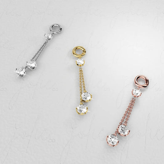 Demi Drop Charm Yellow & Rose Gold