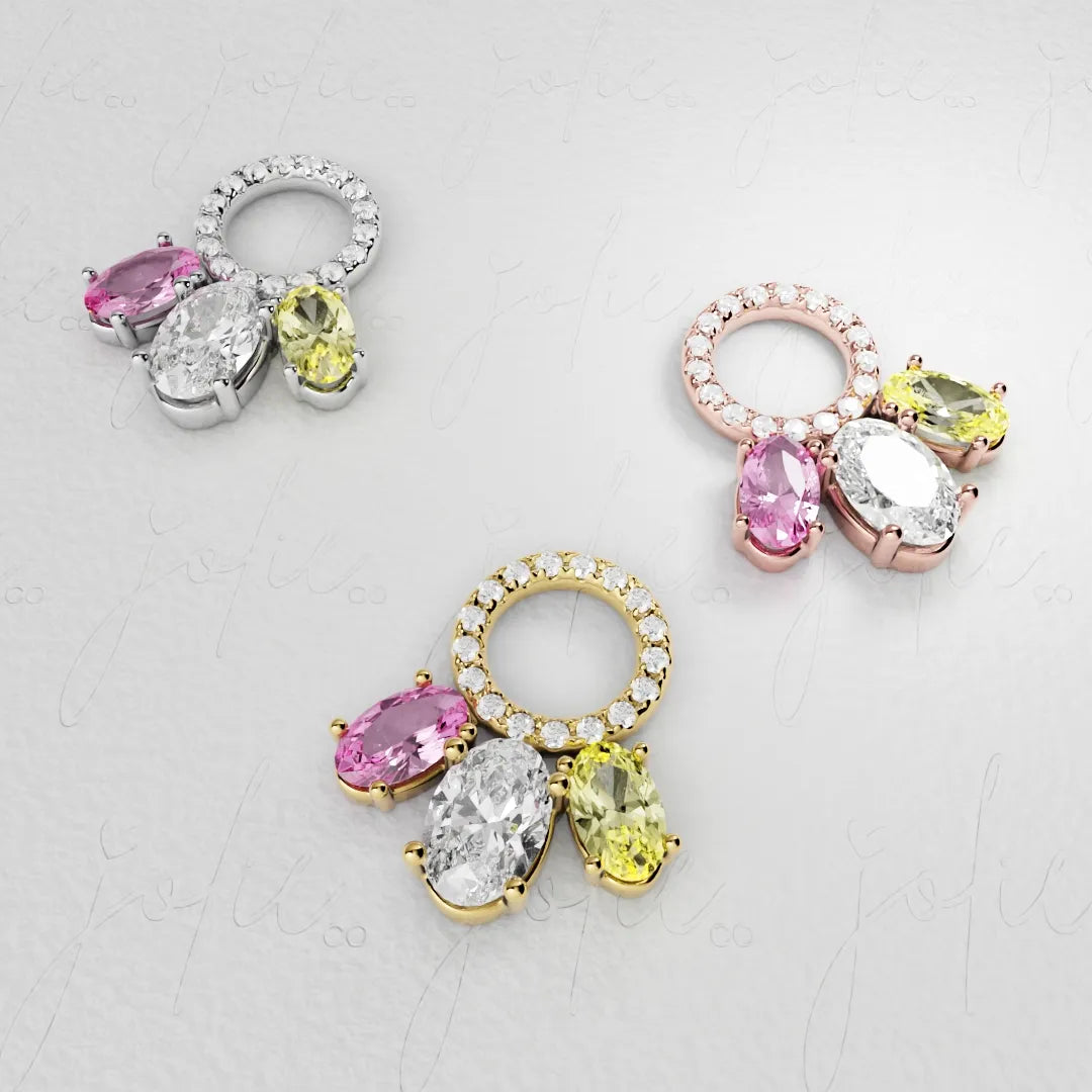 Toi et Moi Pink Yellow Charm Yellow & Rose Gold