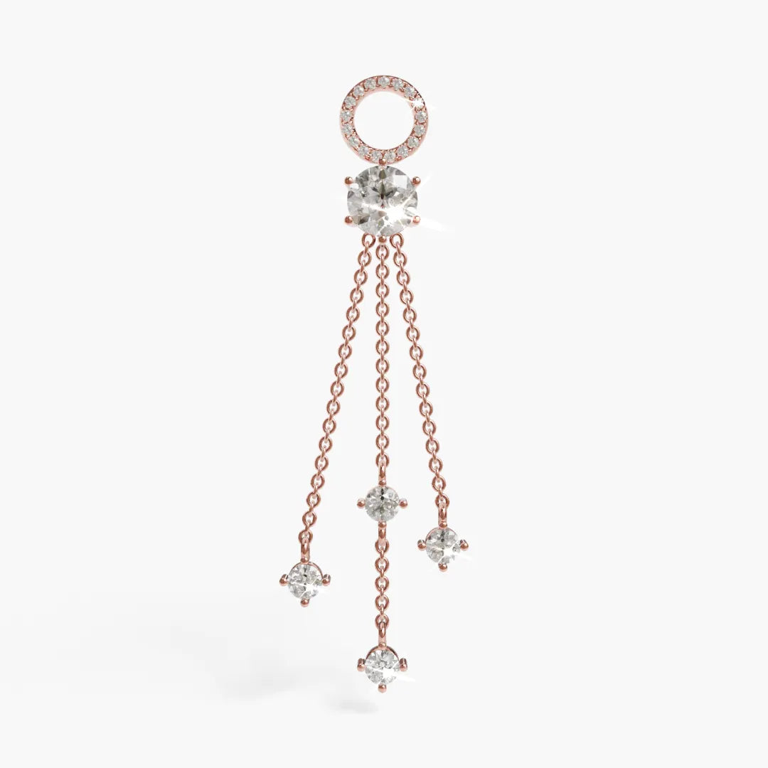 Moissanite Cascade Charm Yellow & Rose Gold