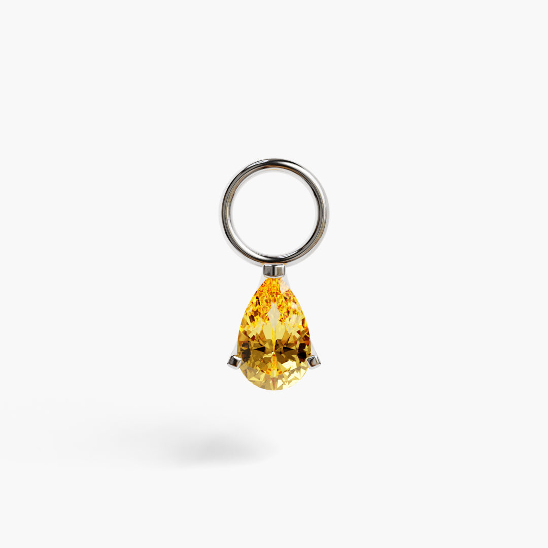 Birthstone Charm White Gold & Platinum