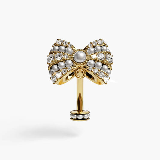 Lover's Bow Floating Belly Ring