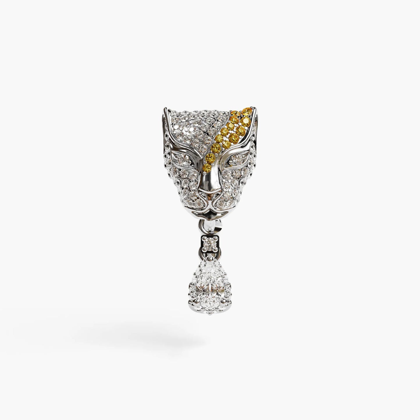 Sauvage Marked Floating Belly Ring White Gold