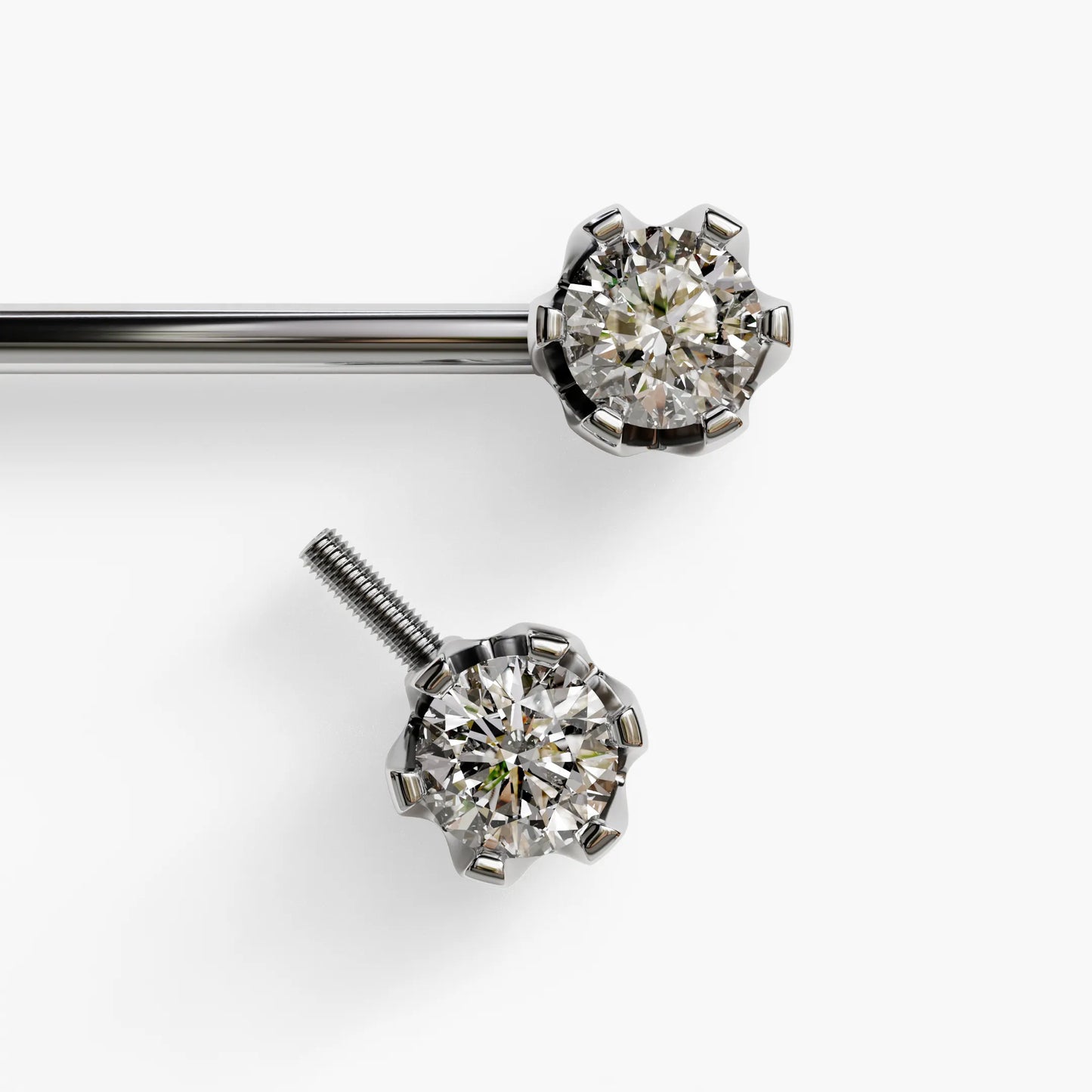 Orchid Nipple Barbell White Gold