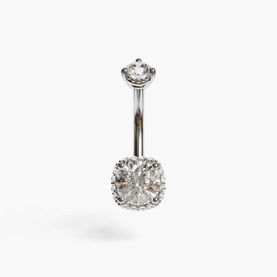 La Femme Orb Pavé 1.1 ct. Diamond Belly Ring White Gold
