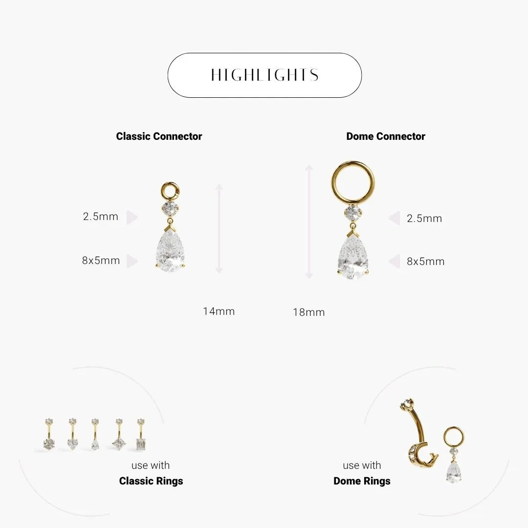 Mini Teardrop Charm Yellow & Rose Gold