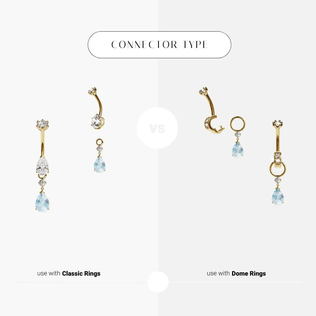 Mini Teardrop Sky-Blue Charm Yellow & Rose Gold