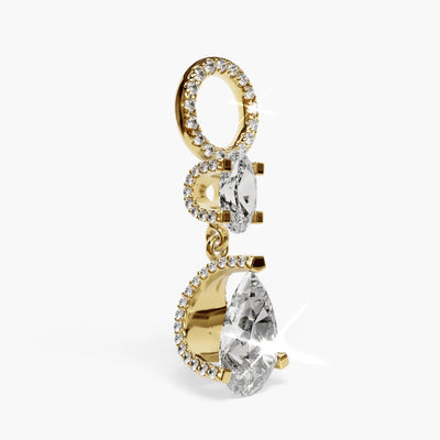Swan Moissanite Charm Yellow & Rose Gold