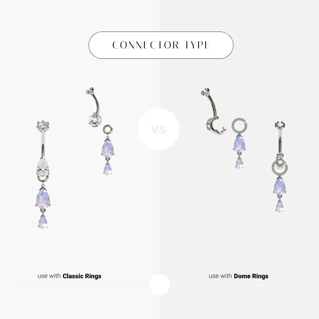 Teardrop Moonstone Charm White Gold & Platinum