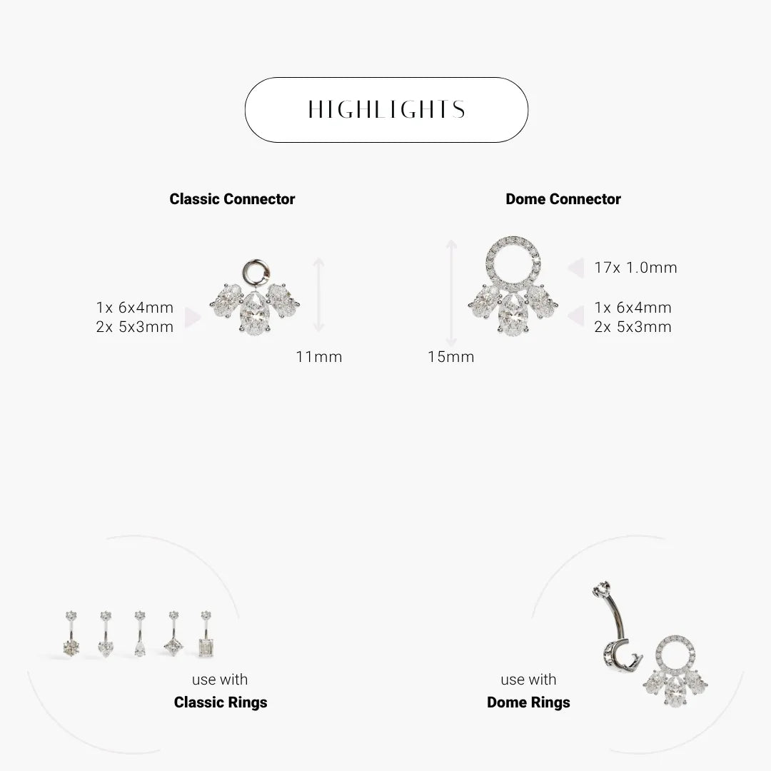 Toi et Moi Charm White Gold & Platinum