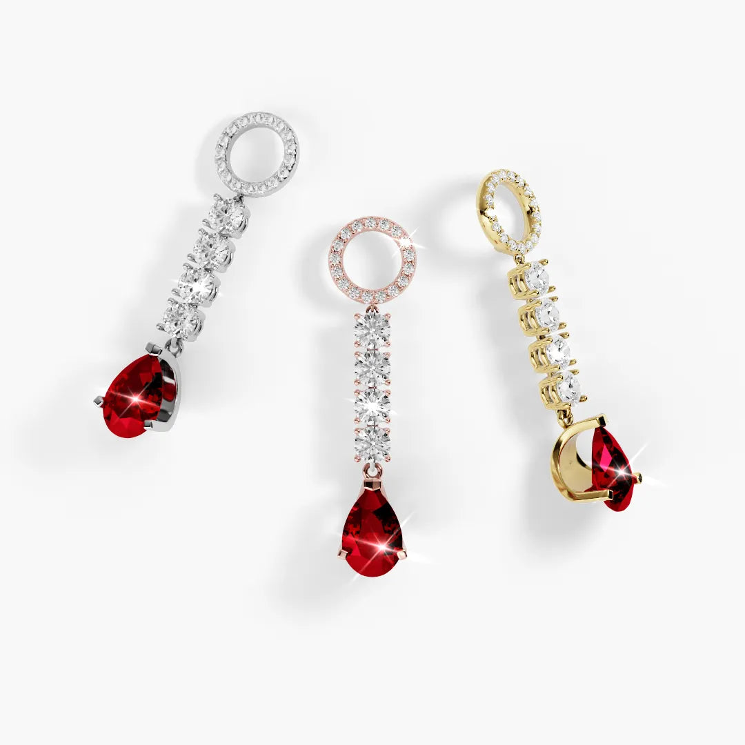 Unzipped Ruby Charm Yellow & Rose Gold