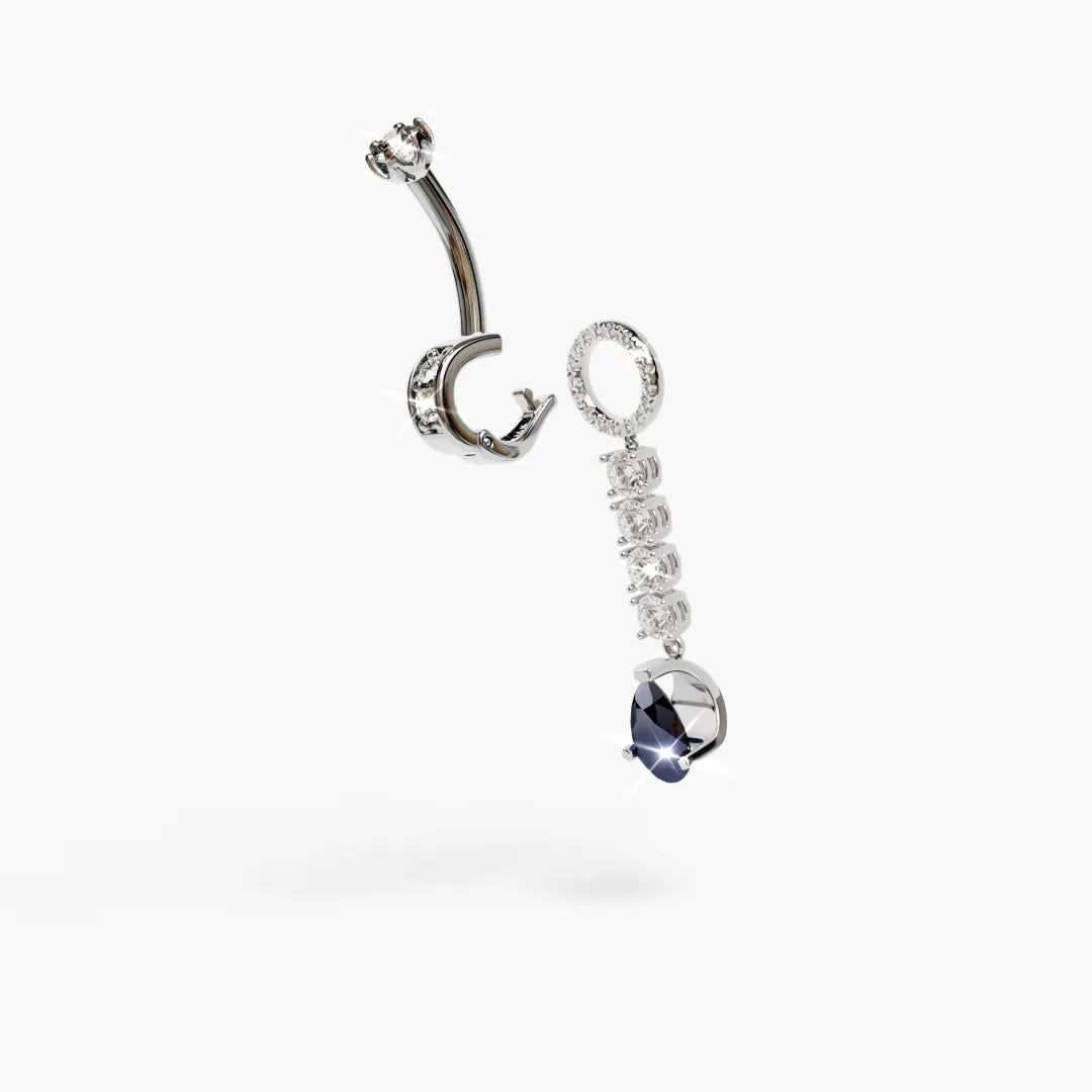 Unzipped Sapphire Charm White Gold & Platinum
