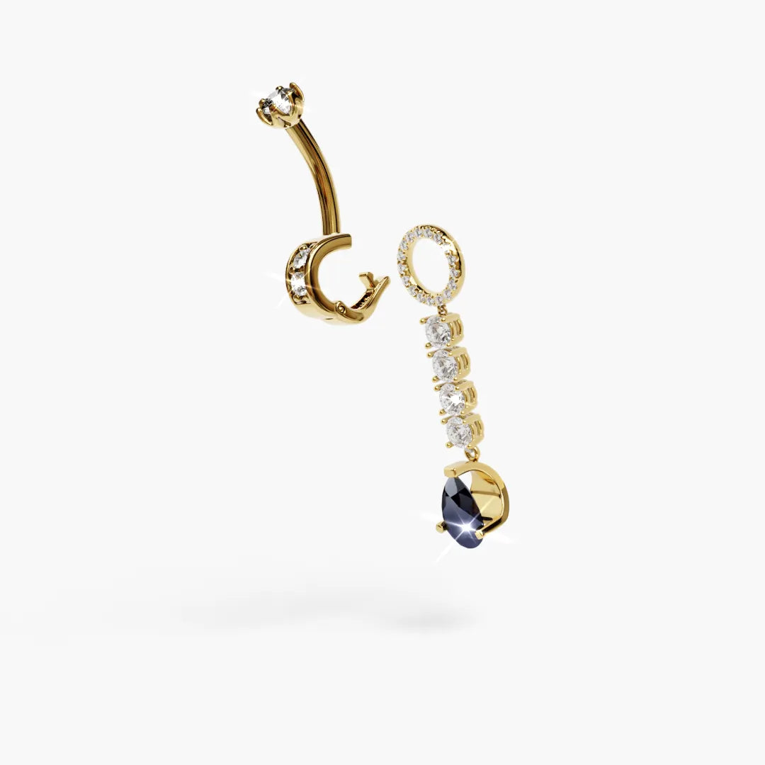 Unzipped Sapphire Charm Yellow & Rose Gold