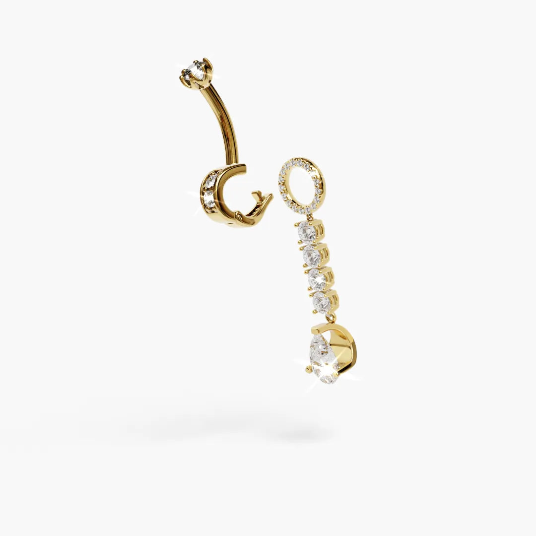 Unzipped Moissanite Charm Yellow & Rose Gold