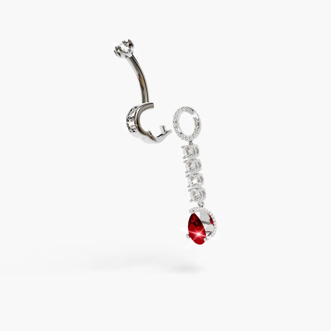 Unzipped Ruby Charm White Gold & Platinum