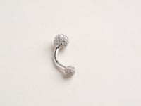 Pave Moissanite Belly Ring White Gold