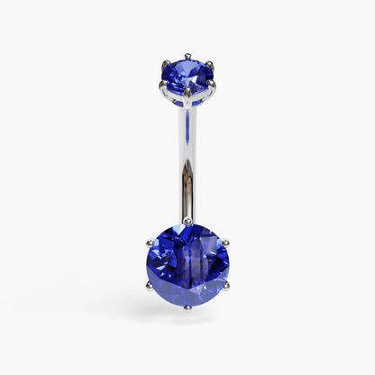 Sapphire Martini 1.5 ct. Moissanite Belly Ring White Gold