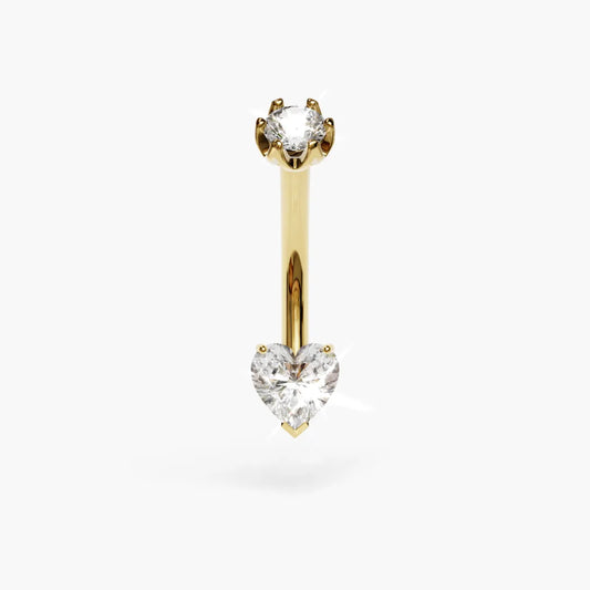 Heart 0.3 ct. Moissanite Belly Ring