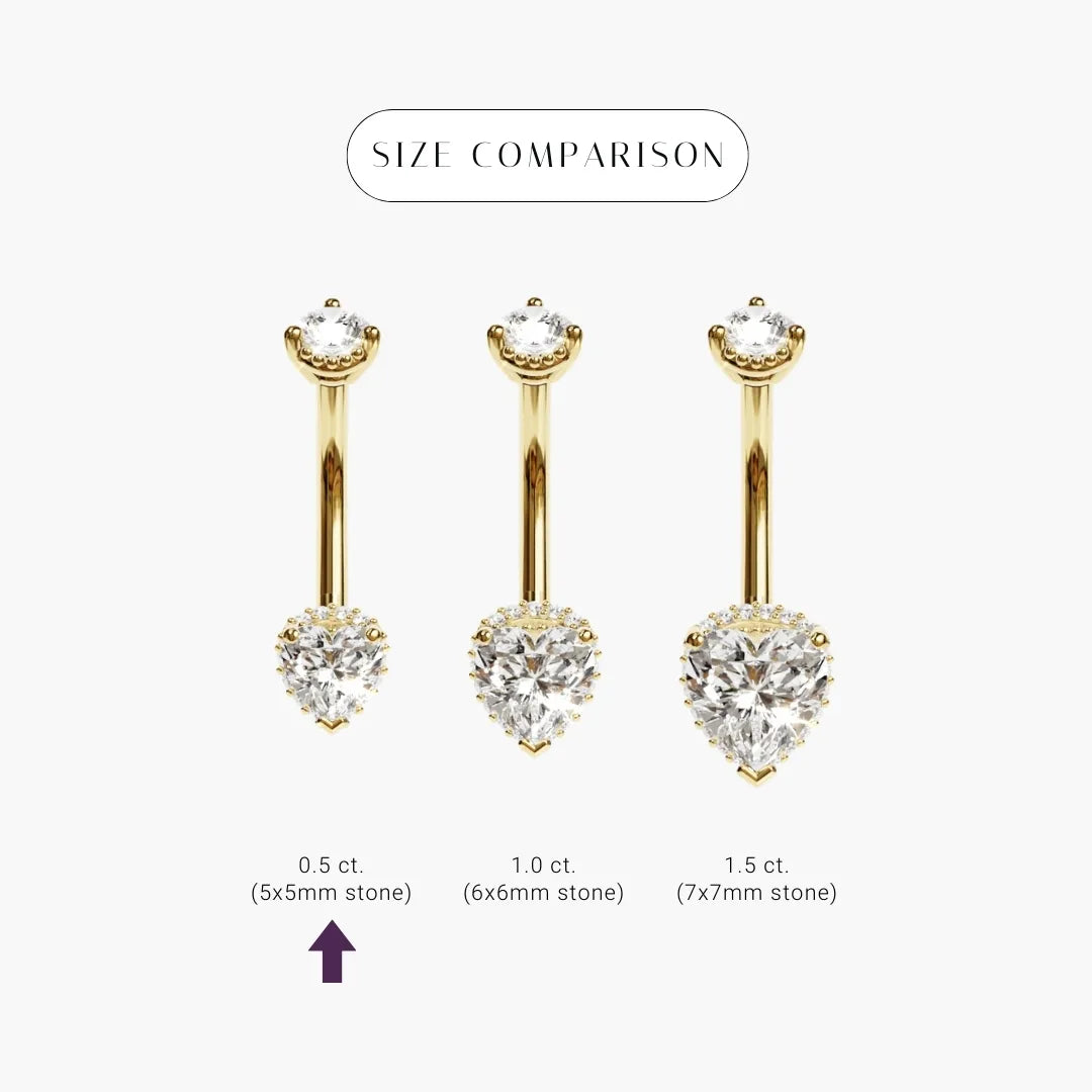 La Femme Heart Pavé 0.5 ct. Diamond Belly Ring