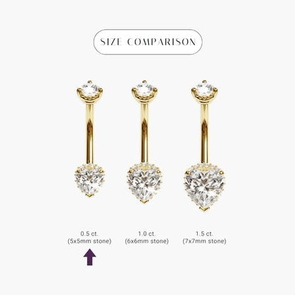 La Femme Heart Pavé 0.5 ct. Diamond Belly Ring