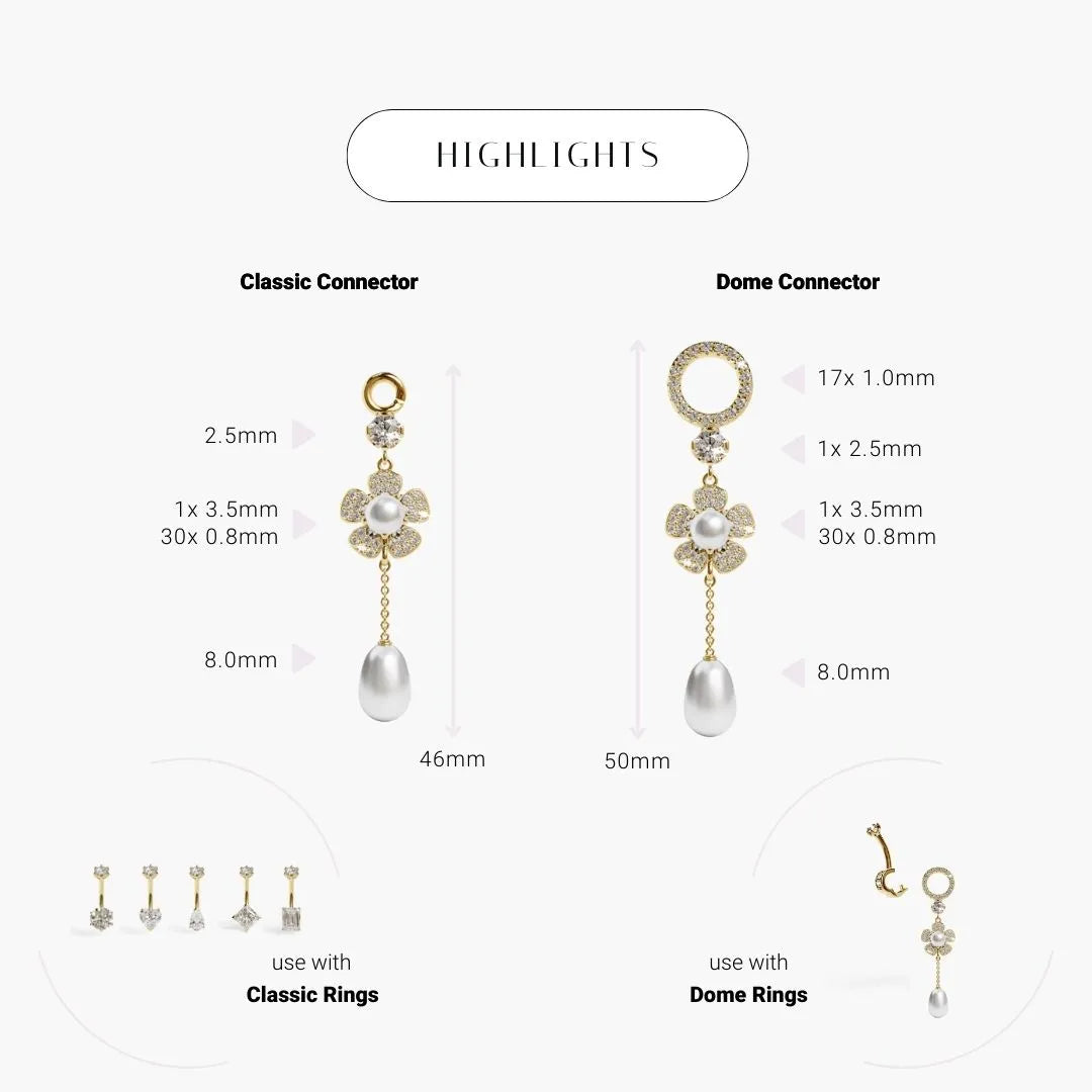 Wildflower Charm Yellow & Rose Gold